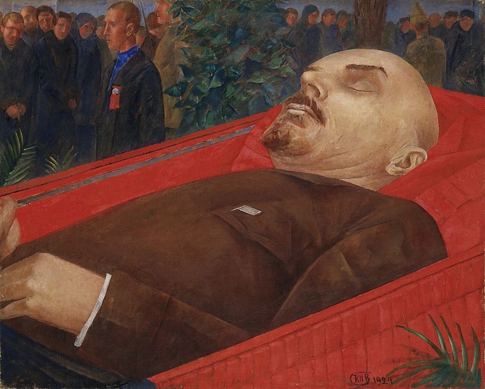 Lenin in coffin by Petrov Vodkin 1924