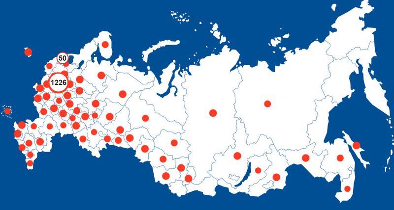 corona russia map 30 maart moscow times