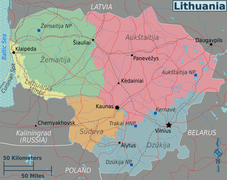 lithuania regions map