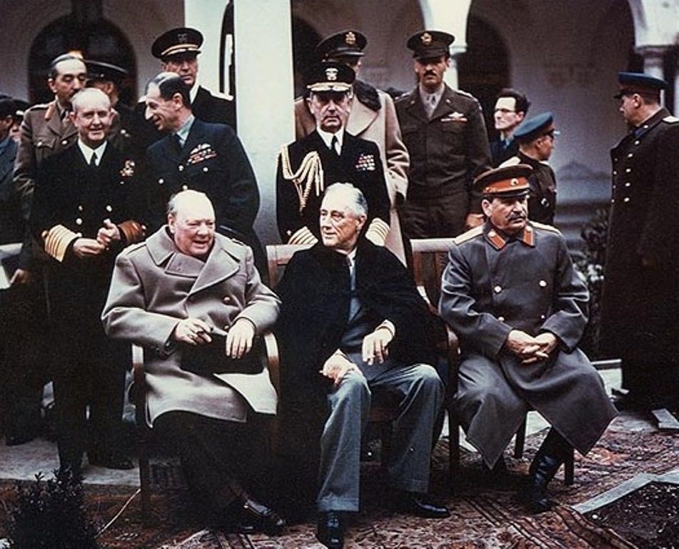Yalta summit 1945 with Churchill Roosevelt Stalin