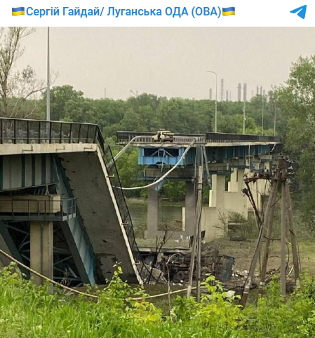 lysychansk bridge destroyed