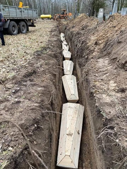 oekraine chernihiv begraven in de loopgraven