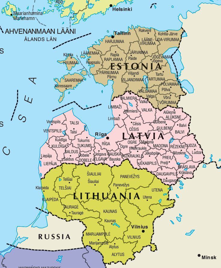 map Baltic countries