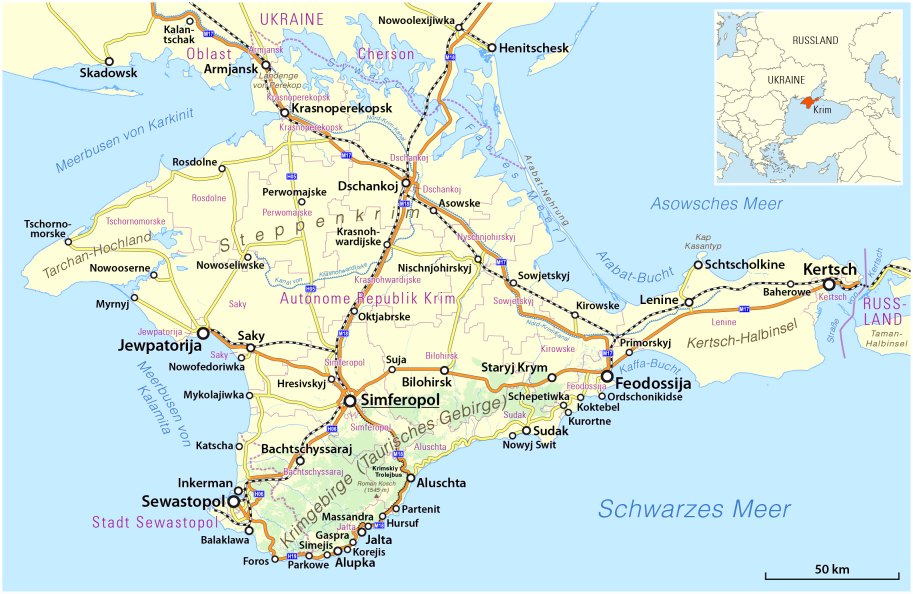 Karte der Krim klein