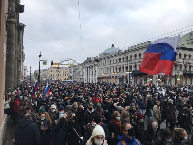 navalny 23 jan demo petersburg